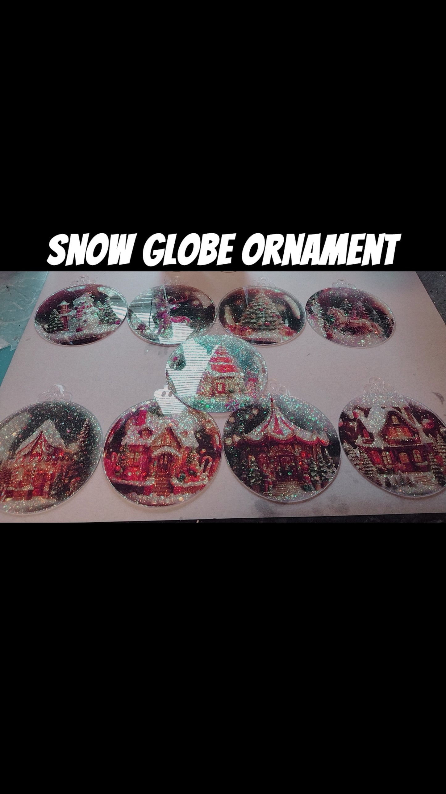 Snow Globe #1 Ornament Set Of 9