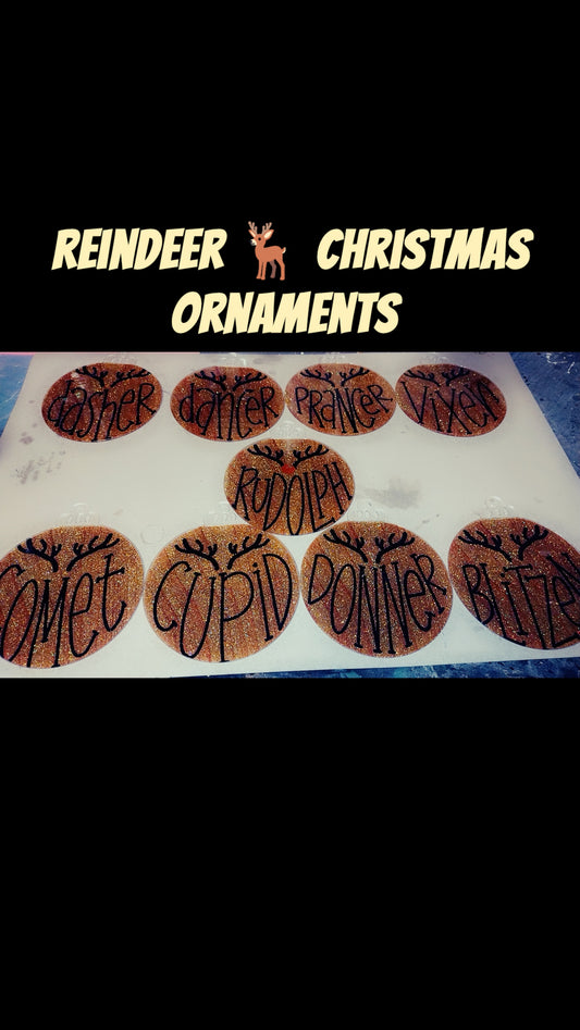 Reindeer Christmas Ornaments 9 pc.